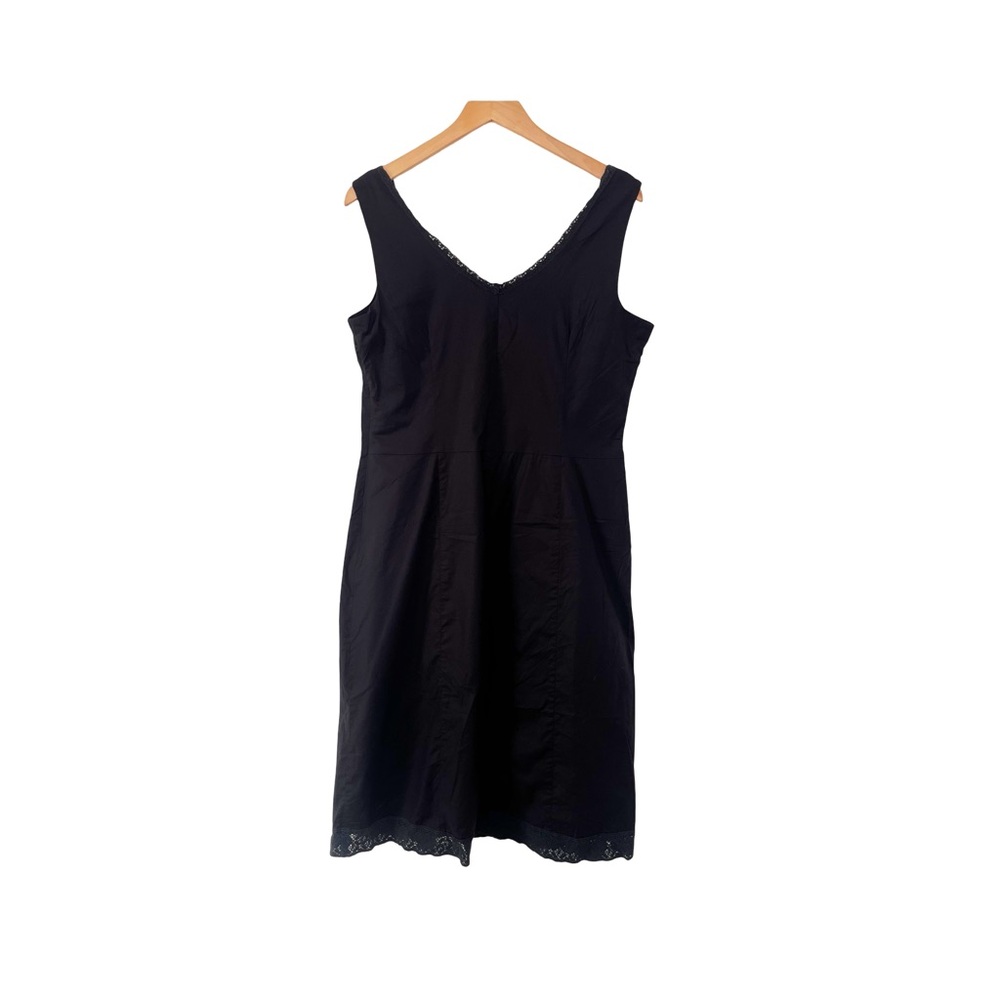 Garnet Hill Black Sweetheart‎ Neckline Sleeveless Lace Trim Dress